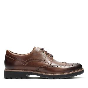 Men's Clarks Batcombe Wing Dress Shoes Dark Brown | CLK841ZMO