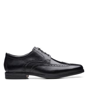 Men's Clarks Howard Wing Dress Shoes Black | CLK643BSY