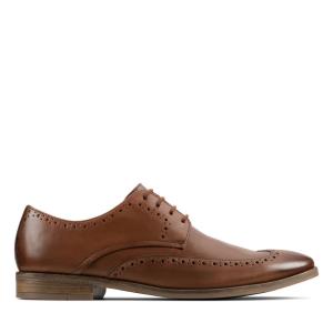 Men's Clarks Stanford Limit Dress Shoes Brown | CLK059KJG