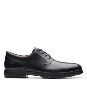 Men's Clarks Un Tailor Tie Black Shoes Black | CLK951SCN