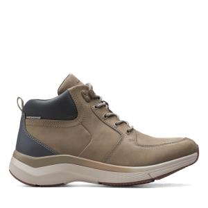 Men's Clarks Wave2.0 Hi Casual Boots Olive | CLK517LAP