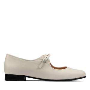 Women's Clarks Pure Flat Flat Shoes White | CLK756GMC