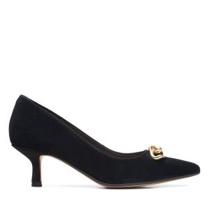 Women's Clarks Violet55 Trim Heels Shoes Black | CLK523PWV