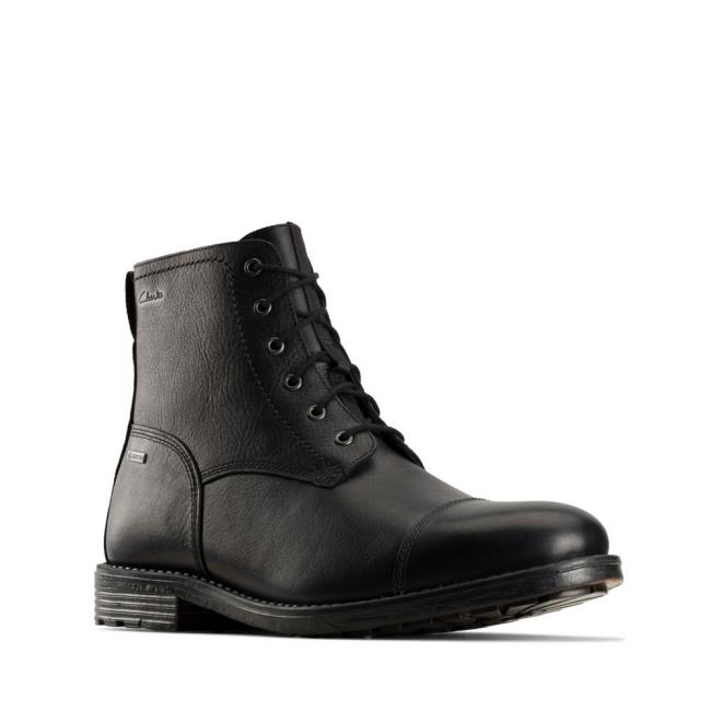 Men's Clarks Foxwell Hi GORE-TEX Originals Boots Black | CLK967BHK